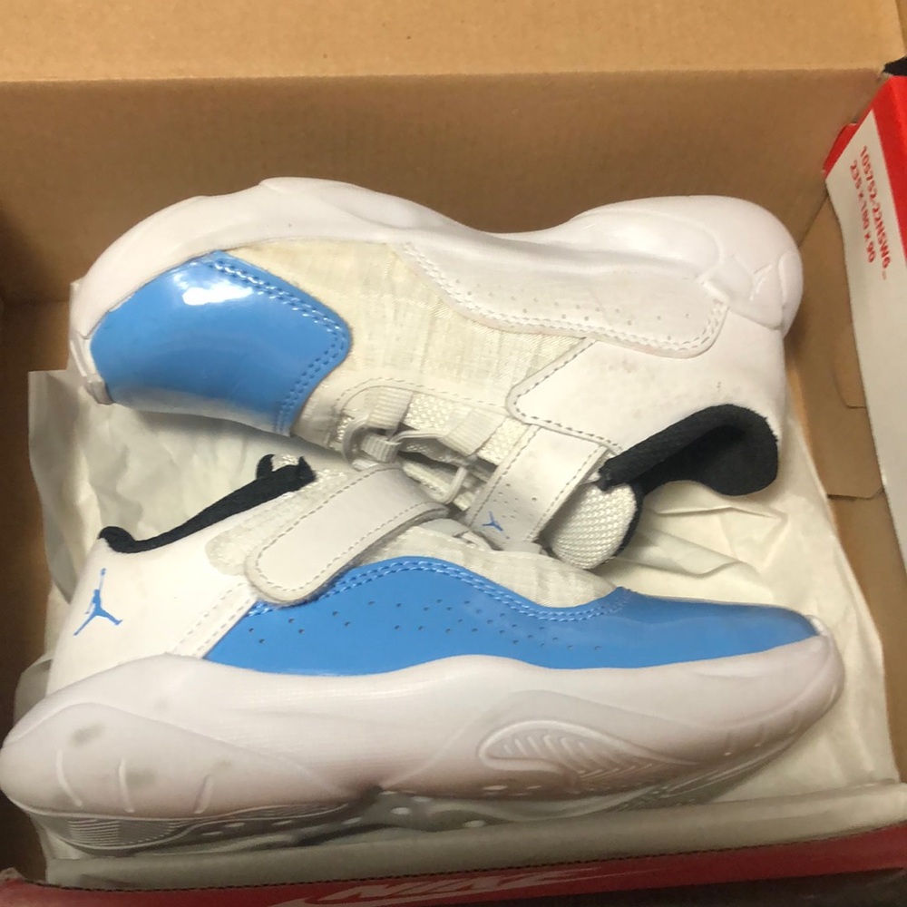 Kids' White and Blue Athletic Shoes